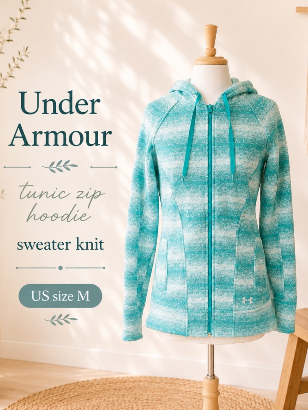 Under Armour Sweater Knit Zip Hoodie Tunic Jacket US size M